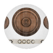 Planche À Découper Haut-parleurs rétro : brun, blanc isolé. (Devant)