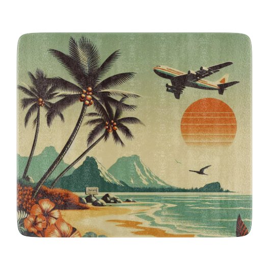 Planche À Découper Hawaï vintage/tropical (Devant)