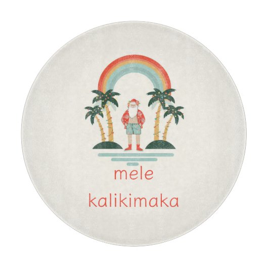Planche À Découper Hawaïen/arc-en-ciel/Palms Père Noël (Devant)