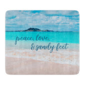 Planche À Découper Hawaii Tropical Beach Photo Peace Love Sandy Feet (Devant)