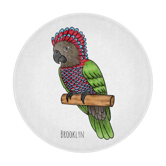 Planche À Découper Hawk headed parrot bird cartoon illustration (Devant)