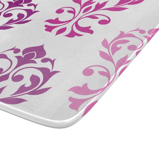 Planche À Découper Heart Damask Art I Pink Plums White (Coin)