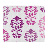 Planche À Découper Heart Damask Art I Pink Plums White (Devant)