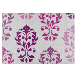 Planche À Découper Heart Damask Art I Pink Plums White