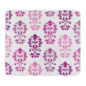 Planche À Découper Heart Damask Art Ib Rose Plums Blanc (Devant)