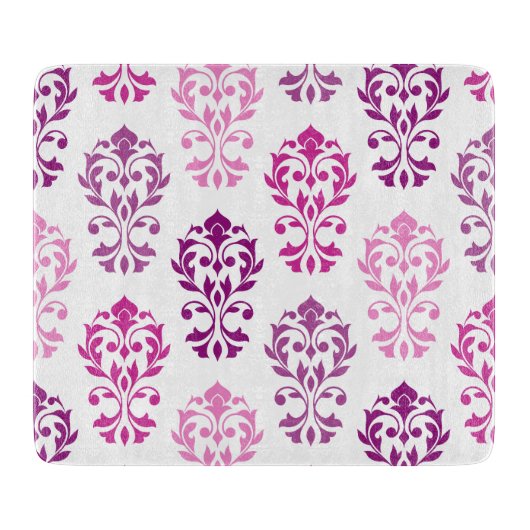 Planche À Découper Heart Damask Art Ib Rose Plums Blanc (Devant)