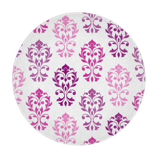 Planche À Découper Heart Damask Art Ib Rose Plums Blanc (Devant)