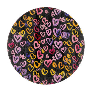 Planche À Découper Hearts Galore : Aquarelle Motif sans couture