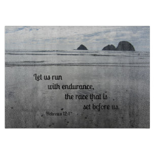 Planche À Découper Hébreux 12:1 Courons avec endurance...