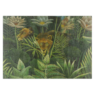 Planche À Découper Henri Rousseau Jungle Tropical Lion Impression Vin