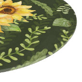 Planche À Découper Herbes de tournesols Feuille Motif d'aquarelle (Coin)