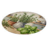 Planche À Découper Herbes fraîches de cuisine aquarelle (Coin)