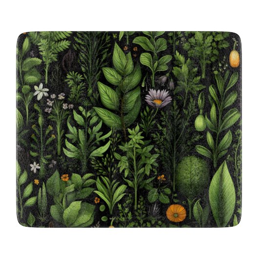 Planche À Découper Herbes vertes foncées (Devant)