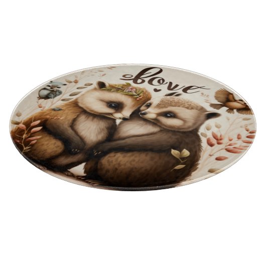 Planche À Découper hérisson amoureux (Coin)