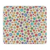 Planche à découper heureuse de fleurs (Devant)