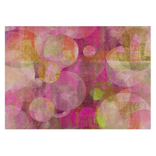 planche à découper heureuse de maisons (Devant)