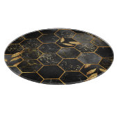 Planche À Découper Hexagon de marbre, Texture Feuille d'or. (Coin)