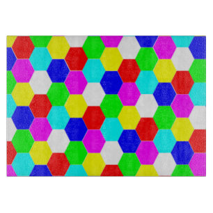PLANCHE À DÉCOUPER HEXAGONS COLORÉS