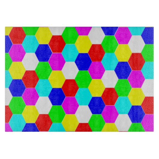 PLANCHE À DÉCOUPER HEXAGONS COLORÉS (Devant)