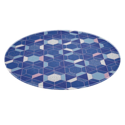 Planche À Découper Hexagons, triangles : motif abstrait géométrique. (Coin)