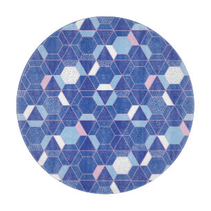 Planche À Découper Hexagons, triangles : motif abstrait géométrique.