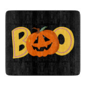 Planche À Découper Hey Boo Cute Citrouille Typographie Dessin Art (Devant)