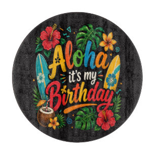 Planche À Découper Hibiscus Aloha Anniversaire Hawaï
