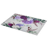 Planche À Découper Hibiscus de la lavande coupée en verre sur blanc (Coin)