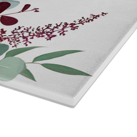 Planche À Découper Hibiscus de la lavande coupée en verre sur blanc (Coin)