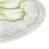 Planche À Découper Hibiscus & dentelle BLANC (Coin)