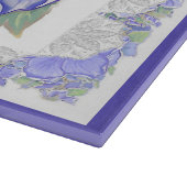 Planche À Découper Hibiscus & dentelle BLEU (Coin)