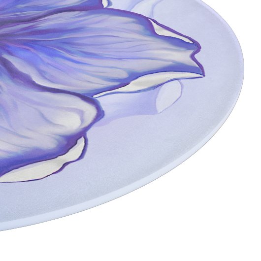 Planche À Découper Hibiscus & dentelle BLEU (Coin)