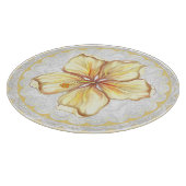 Planche À Découper Hibiscus & dentelle JAUNE (Coin)