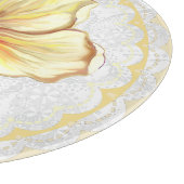 Planche À Découper Hibiscus & dentelle JAUNE (Coin)