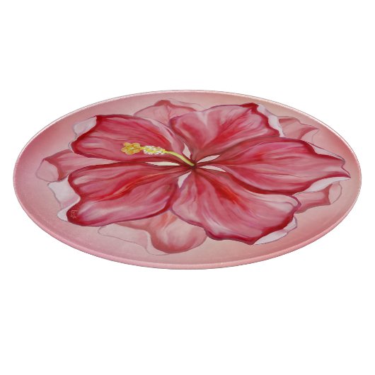 Planche À Découper Hibiscus & dentelle RED (Coin)