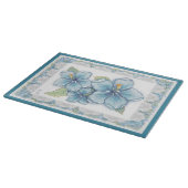 Planche À Découper Hibiscus & dentelle TURQUOISE (Coin)