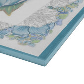 Planche À Découper Hibiscus & dentelle TURQUOISE (Coin)