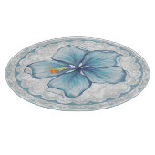 Planche À Découper Hibiscus & dentelle TURQUOISE (Coin)