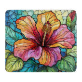 Planche À Découper hibiscus en verre tendu (Devant)