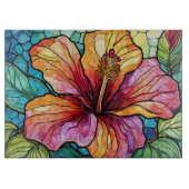 Planche À Découper hibiscus en verre tendu (Devant)