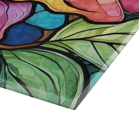Planche À Découper hibiscus en verre tendu (Coin)