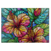 Planche À Découper hibiscus en verre tendu (Devant)