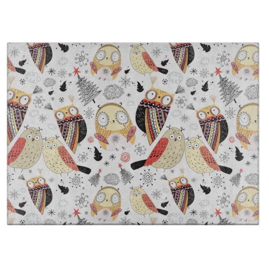 Planche À Découper Hibou drôle de texture (Devant)