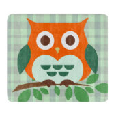 Planche À Découper Hibou mignon sur une branche (Devant)