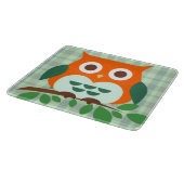 Planche À Découper Hibou mignon sur une branche (Coin)