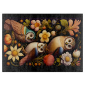 Planche À Découper Hiboux & Fleurs | Haeckel Moderne (Devant)