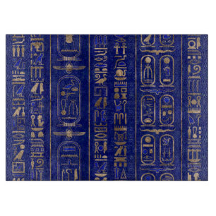Planche À Découper Hiéroglyphes égyptiens motif Gold Lapis Lazuli