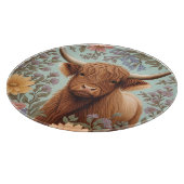 Planche À Découper Highland Cow Pastel William Morris Inspired Floral (Coin)