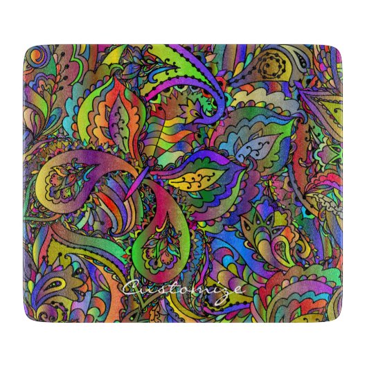 Planche À Découper Hippie Super Psychedelic Design Thunder_Cove (Devant)