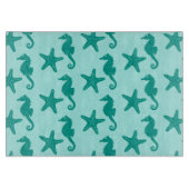 Planche À Découper Hippocampe et poisson étoile - turquoise et aqua (Devant)